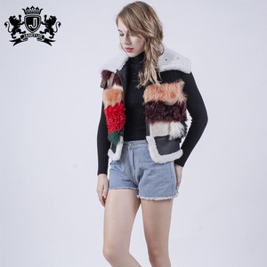 Venta caliente señora elegante abrigo de piel real de lana abrigo de piel de invierno niñas <span class=keywords><strong>Chaleco</strong></span> de piel - Product Image 1