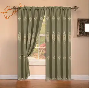Factory sales grommet voile fabric window curtain embroidered and voile fabric window curtain