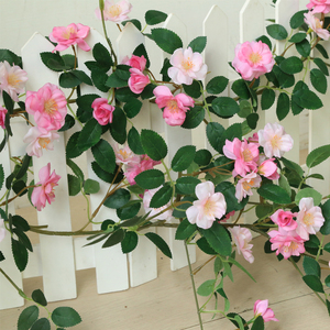 Guirlande de vignes à fleurs avec roses pivoine et rose du désert plantes artificielles à vendre belle pivoine rose feuille fleur vigne - Product Image 1