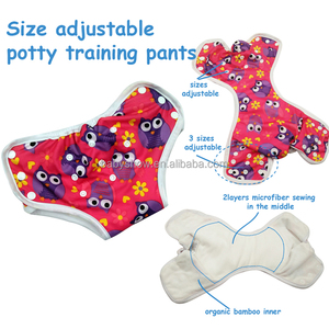 Pantalones de entrenamiento impermeable Pul bambú interior con 2 capas de inserción de microfibra cosido; pañales infantiles - Product Image 4