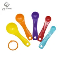 Juego de cucharas medidoras de plástico de color de alta calidad, cucharas medidoras para condimentos, leche en polvo, para hornear, 5 piezas