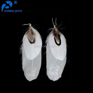Personalizar venta al por mayor a granel Vintage hecho a mano bohemio largo borla pluma Real gota colgante <span class=keywords><strong>aro</strong></span> fino pendiente de moda para mujer - Product Image 2