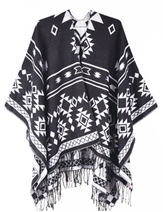 Châle-<span class=keywords><strong>poncho</strong></span> chaud en acrylique tissé à carreaux vert armée de haute qualité pour femme – Collection Hiver Tendance - Product Image 3