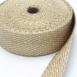 Engine FiberGlass Heat Thermal Shield Protection Tan Glass Fiber Exhaust Wrap