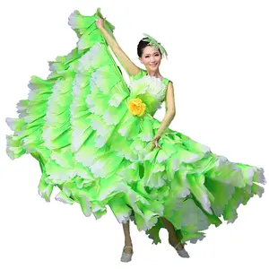 Flamenco Danse Costume Jupes Nouvelles femmes Danse Ouverture de Bal Grande Balançoire Pétales Jupe Costume