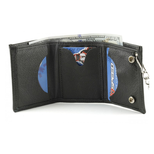 <span class=keywords><strong>Portefeuille</strong></span> à chaîne pour <span class=keywords><strong>homme</strong></span> anti-vol et anti-perte, personnalisé, avec blocage RFID, en cuir véritable, style motard, à trois volets - Product Image 3