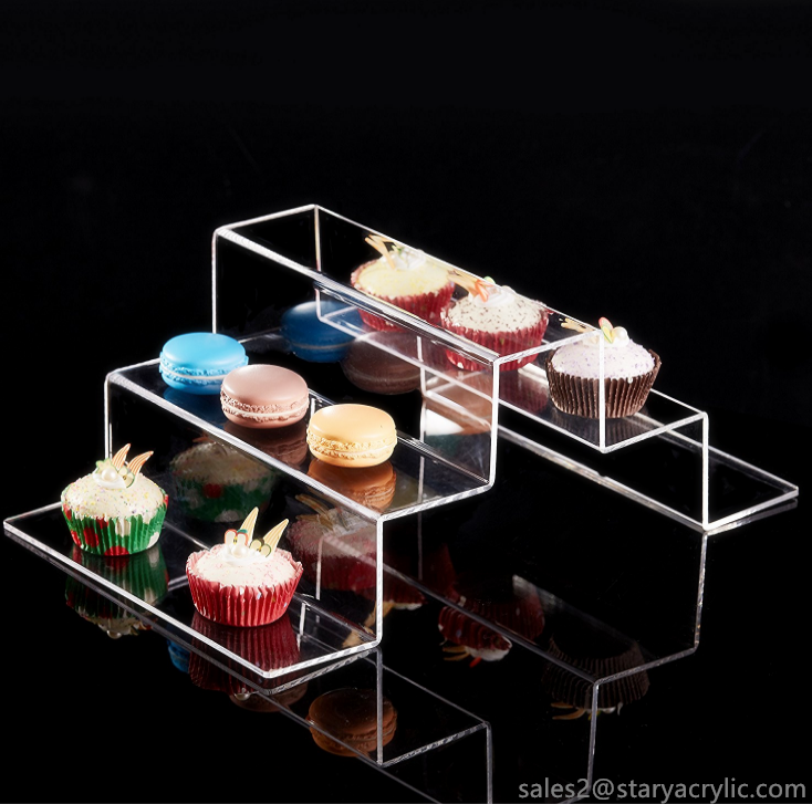 Lot De 4 Présentoirs à 3 étages En Acrylique Transparent Pour Parfums, Cupcakes, Fournitures De Table, Fournitures De Cologne à étages, Pour Organiseur De Table Et Décoration