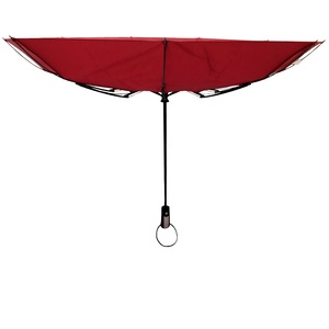 Màu đỏ tự động gấp ô tùy chỉnh ô với logo in sang trọng mạnh mẽ ô không thể phá vỡ khung với EVA trường hợp - Product Image 5