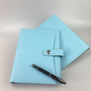 Pretty design pu leather organizer planner book hardcover organizer agendas with 6 out holes ring folder - Product Image 5