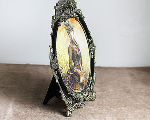 Bán lẻ giá tốt hình dạng hình bầu dục Màu Đen Vật liệu hợp kim ủng hộ đám cưới kim loại khung ảnh - Product Image 2