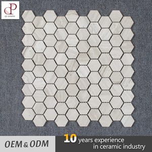Pequeño hexágono venas madera mosaico grano de madera mosaico de mármol - Product Image 1