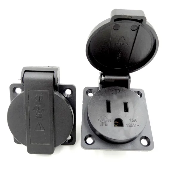 Professional Super Tough Nylon US Waterproof Socket/NEMA 5-15 Receptacle/電気ソケットパネルマウント