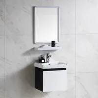 Preço barato branco pequeno banheiro vanity pvc armário