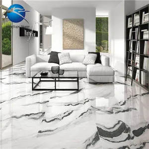 Chinese Supplier Polished Natural Panda White Marble With Black Veins Stair Step Slab