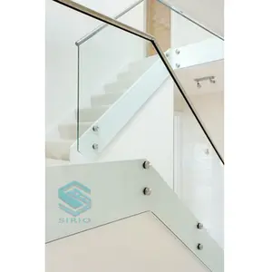 Escadaria de aço inoxidável escada de vidro estilo moderno venda quente boa aparência para a decoração da casa e do escritório