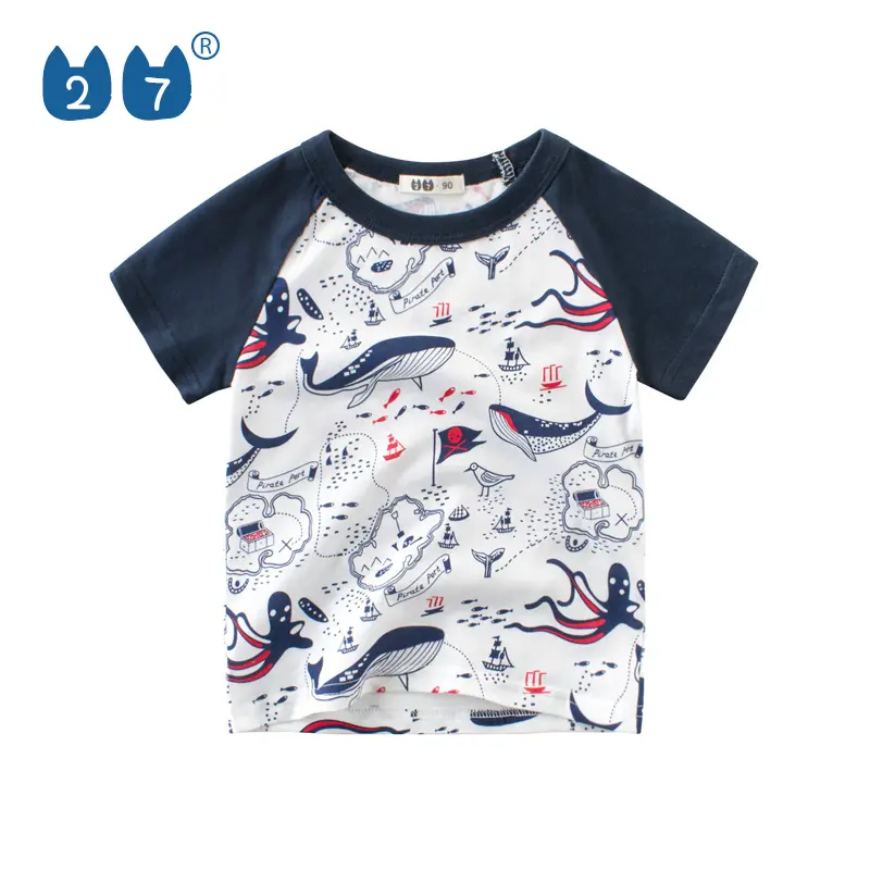Zomer Hot Style All Over Print Kids T-Shirts Voor Jongens