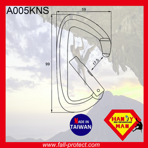 25KN Robust Straight Gate Light Aluminum Carabiner - Product Image 2