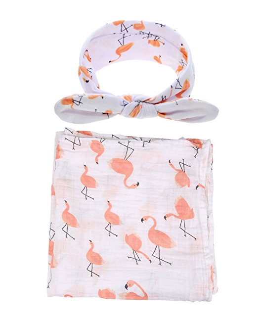 Zogift 2018 algodón manta de bebé Flamingo suave multifuncional mantas muselina del bebé - Product Image 2