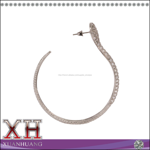Grand Hoop boucles d'oreilles CZ hoops boucles d'oreilles Serpent CZ 925 <span class=keywords><strong>argent</strong></span> Creoles - Product Image 3