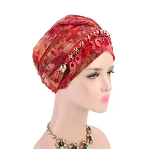 New Luxury Jewelry Headscarf Turban Hijab Voile Tassels Scarf Cotton Voile Necklace Scarves With Pendant