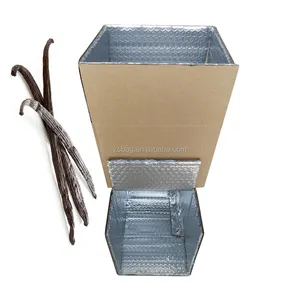 Enfriador de cartón corrugado isotérmico de burbuja de aluminio reutilizable, venta al por mayor, 5kg, caja de embalaje de fruta seca aislada