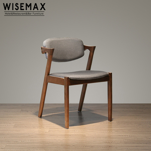 WISEMAX FURNITURE Vendita Calda Sedie da Pranzo Design Giapponese a Forma di Z, Sedie in Legno Imbottite in Tessuto per Ristorante Senza Braccioli - Product Image 6