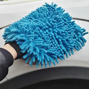 Guantes de limpieza de chenilla de microfibra, manopla de superabsorción para lavado de coche