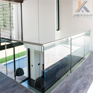Intérieur garde-corps en <span class=keywords><strong>verre</strong></span> avec main courante en acier inoxydable tube carré - Product Image 1