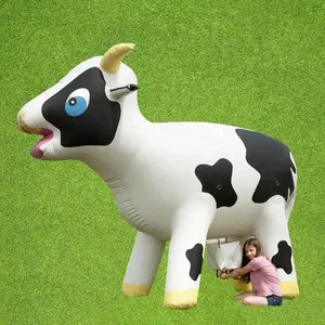 Vaca de milka inflável preto e branco, vaca gigante de leite inflável para propaganda ao ar livre/holstein dairy