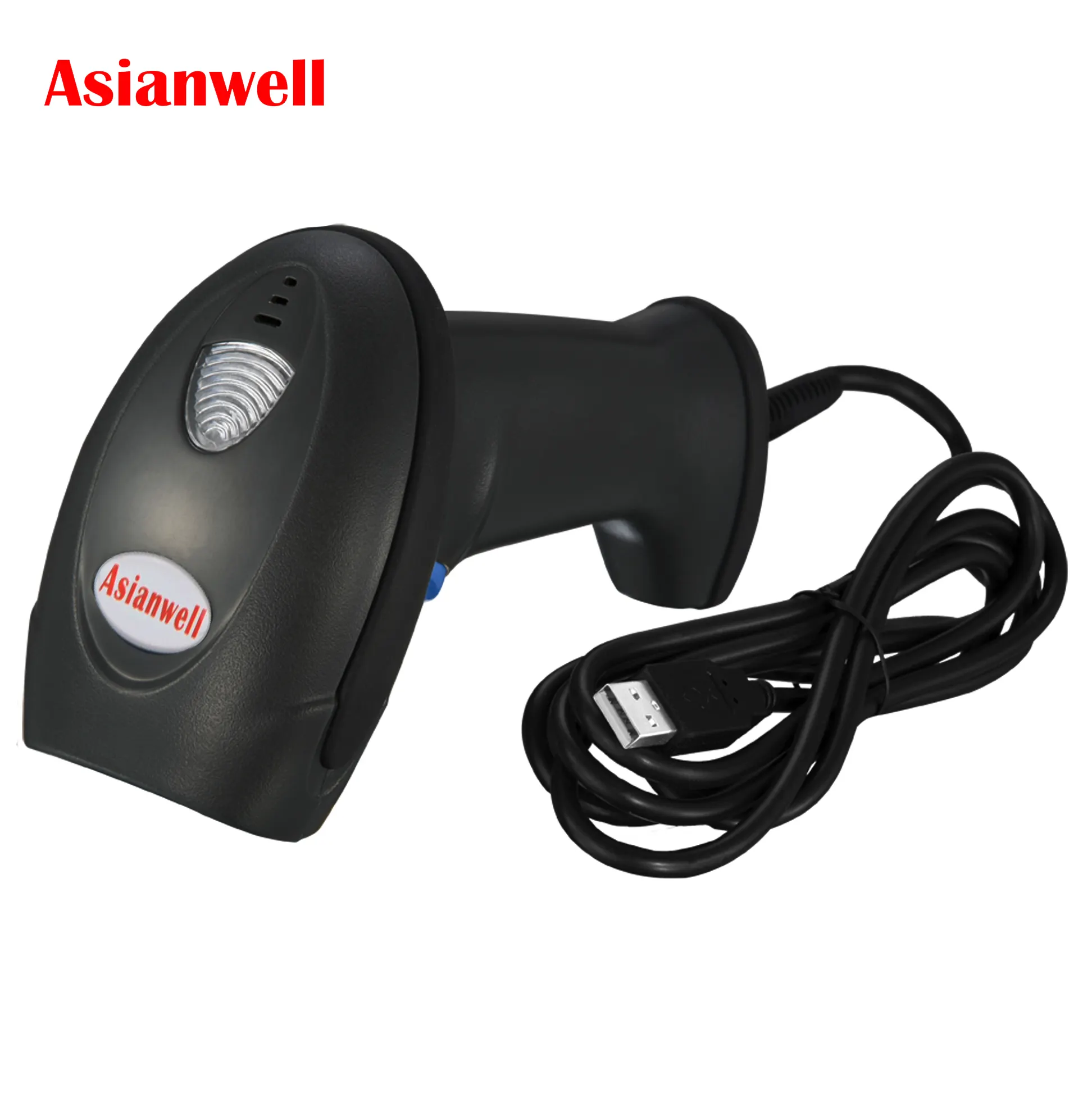 Asianwell Hoge Snelheid Scan Enkele Keten Bedrade Handheld Usb Bar Code Reader 1d Laser Barcode Scanner