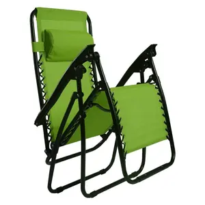 Environental mentel tubo de acero silla plegable con almohada plegable reclinable gravedad cero Silla de playa con cojín