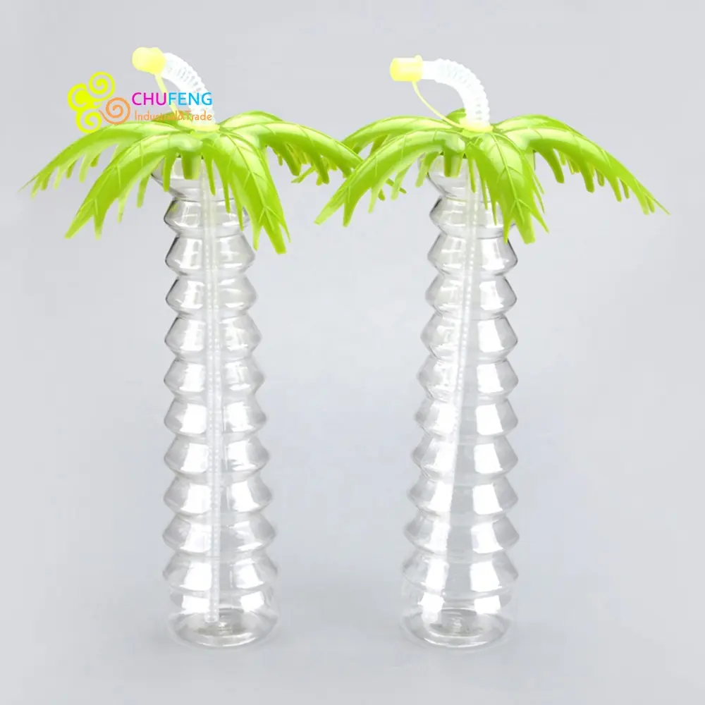 Wholesale Yard Cups Slushy Palms Translucent Water Bottle With Straw