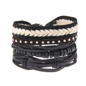 <span class=keywords><strong>Bracelet</strong></span> en <span class=keywords><strong>cuir</strong></span> noir tressé avec ancre de bateau en <span class=keywords><strong>bois</strong></span>, symbole de foi <span class=keywords><strong>et</strong></span> d'amitié, vente en gros YWMT - Product Image 6