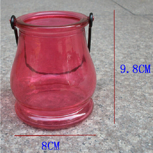 Porte-bougie en verre avec poignée transparente et vaporisateur suspendu, bougie aromathérapeutique colorée, <span class=keywords><strong>bouteille</strong></span> en verre - Product Image 2
