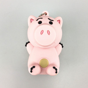Personnalisable Mignon Dessin Animé Cochon Porte-clés Jouet 3D Vinyle PVC Souple Souvenir Promotionnel Mousqueton Porte-clés - Product Image 6