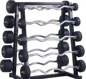 Set bilanciere fisso in gomma per sollevamento pesi Cross fit