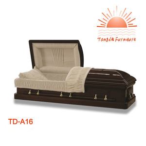 TD-A16 Funeral equipment wooden caskets with metal handles