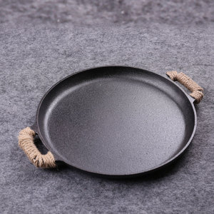 Pre-Dày Dạn Vòng Đúc Sắt Lớn Vỉ Nướng <span class=keywords><strong>Pan</strong></span> Hai Mặt Nướng Tấm Bít Tết <span class=keywords><strong>Pan</strong></span> Với Xử Lý Cho Cảm Ứng Nồi - Product Image 5