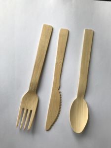 Usa e getta ristorazione Naturale di bambù coltello, forchetta e cucchiaio - Product Image 2