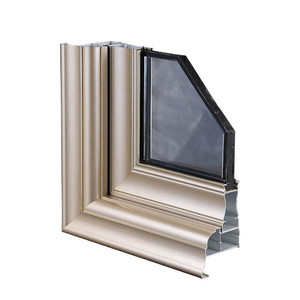 T C decorativos marco cuadrado de tubo de media vuelta terminar, de corte térmico de aluminio de grano de madera fabricante - Product Image 1