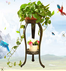 Supermarkt Großhandel Garten Linie kleine Metall Pflanze Topf Blumen ständer - Product Image 5