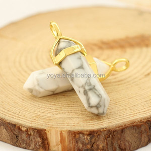 JF6506 Colgante de Cristal Hexagonal con Punta de Cristal y Base Dorada para Piedras Preciosas, Colgante de Piedra Preciosa en Forma de Bala - Product Image 4