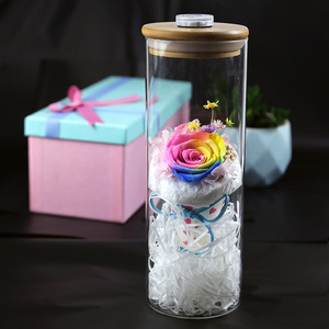 Botella de los deseos Led, arcoíris preservados, rosas eternas en cúpula de cristal para regalos del Día del Padre, venta al por mayor - Product Image 1