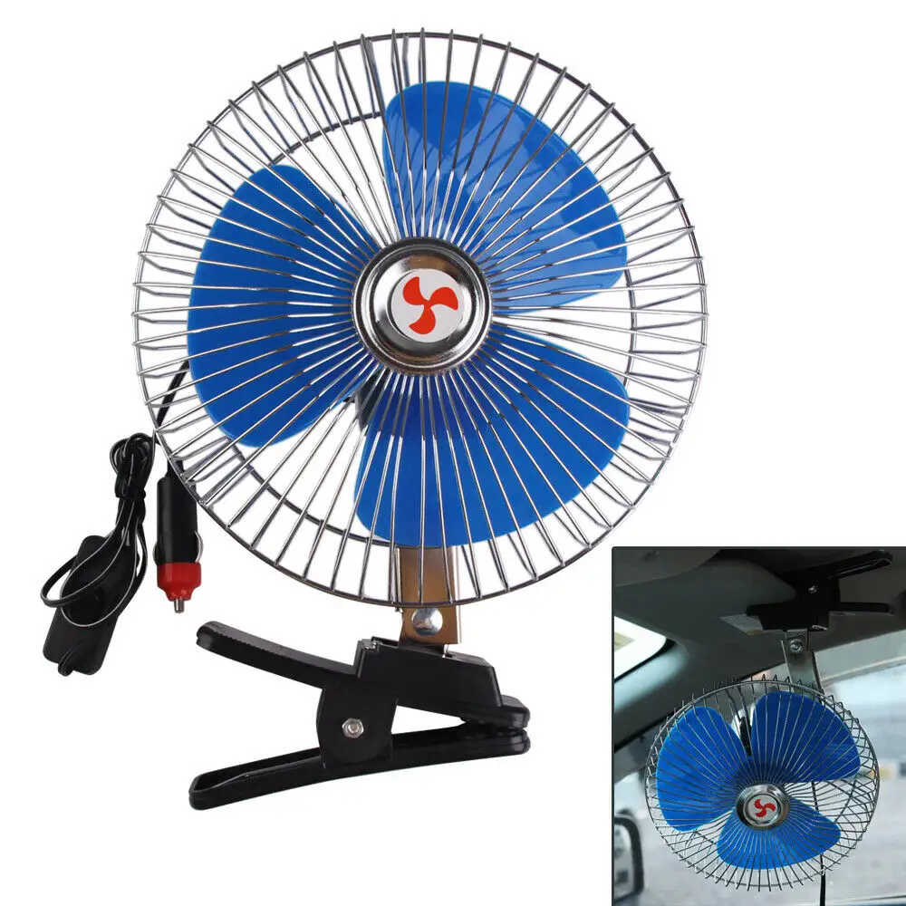 8 ''12V Portable Vehicle Auto Car Fan Oscillating Car Auto Clip-On Cooling Fan