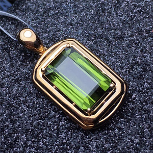 Collar con <span class=keywords><strong>Colgante</strong></span> <span class=keywords><strong>de</strong></span> <span class=keywords><strong>Turmalina</strong></span> Verde Natural <span class=keywords><strong>de</strong></span> 3.6ct, Oro Real <span class=keywords><strong>de</strong></span> 18k, Joyería <span class=keywords><strong>de</strong></span> Piedras Preciosas <span class=keywords><strong>de</strong></span> Estilo Exótico, Regalo para Mujer - Product Image 3