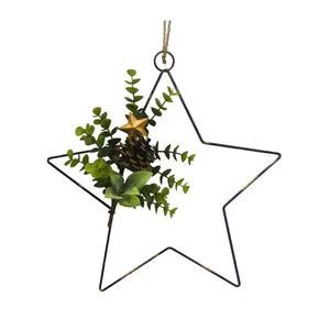 Top quality Christmas wreaths star shaped, metal Christmas wreath, Christmas wreath decorative