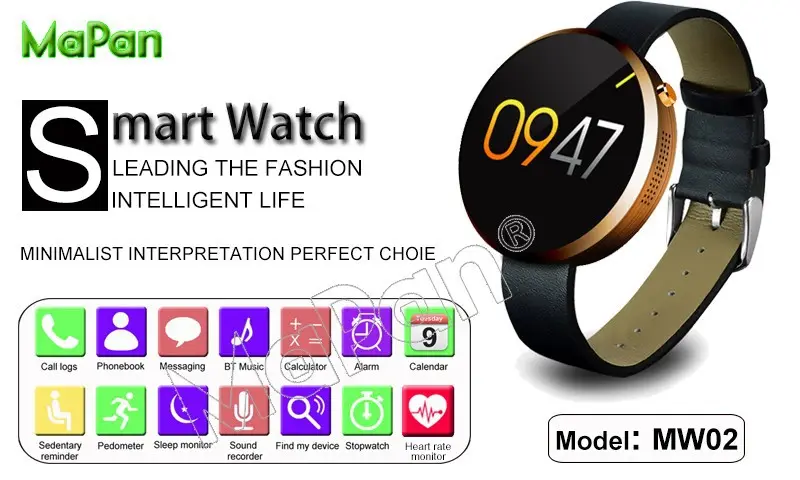 Relógio do telefone inteligente china fornecedor 2015 relógio inteligente com monitor de freqüência cardíaca e pedômetro