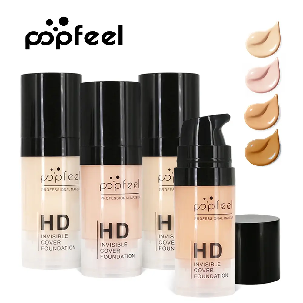 Popfeel-Crema de Base líquida para maquillaje, Base de maquillaje suave mate, larga duración, Corrector de Control de aceite, maquillaje para mujer