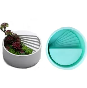 Custom 3d Cement Planter Flower Pots Silicone Molds for Concrete