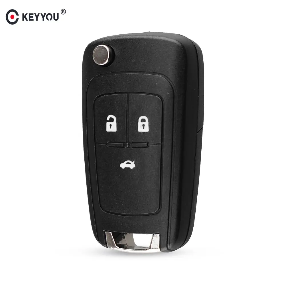 KEYYOU 3 Buttons Smart Remote Key Shell Case 2011 2012 2013 For Chevrolet Cruze FOB HU100 Blade